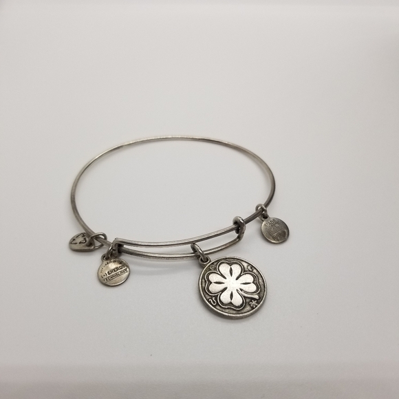 Alex and Ani rafaelian silver bangle four leaf clover luck - Picture 1 of 2